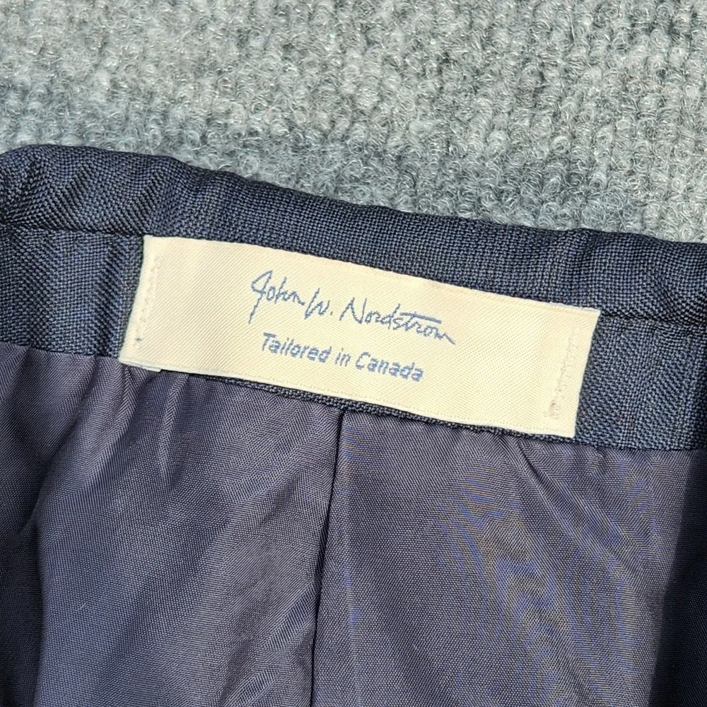 mens John Nordstrom sport coat‎ Blazer 100% Wool navy Blue LORO PIANA 110's 39 C